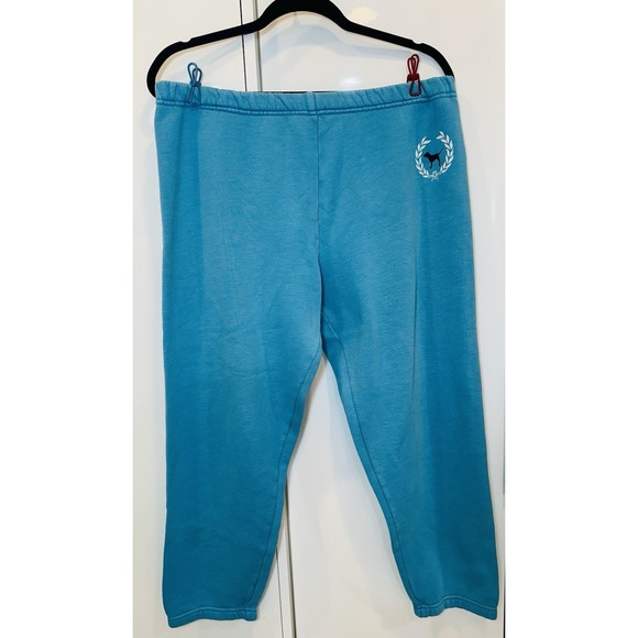 Victoria's Secret Pants - VTG Victoria's Secret PINK "Rock Royalty" Blue Cotton Sweat Pants Sz M